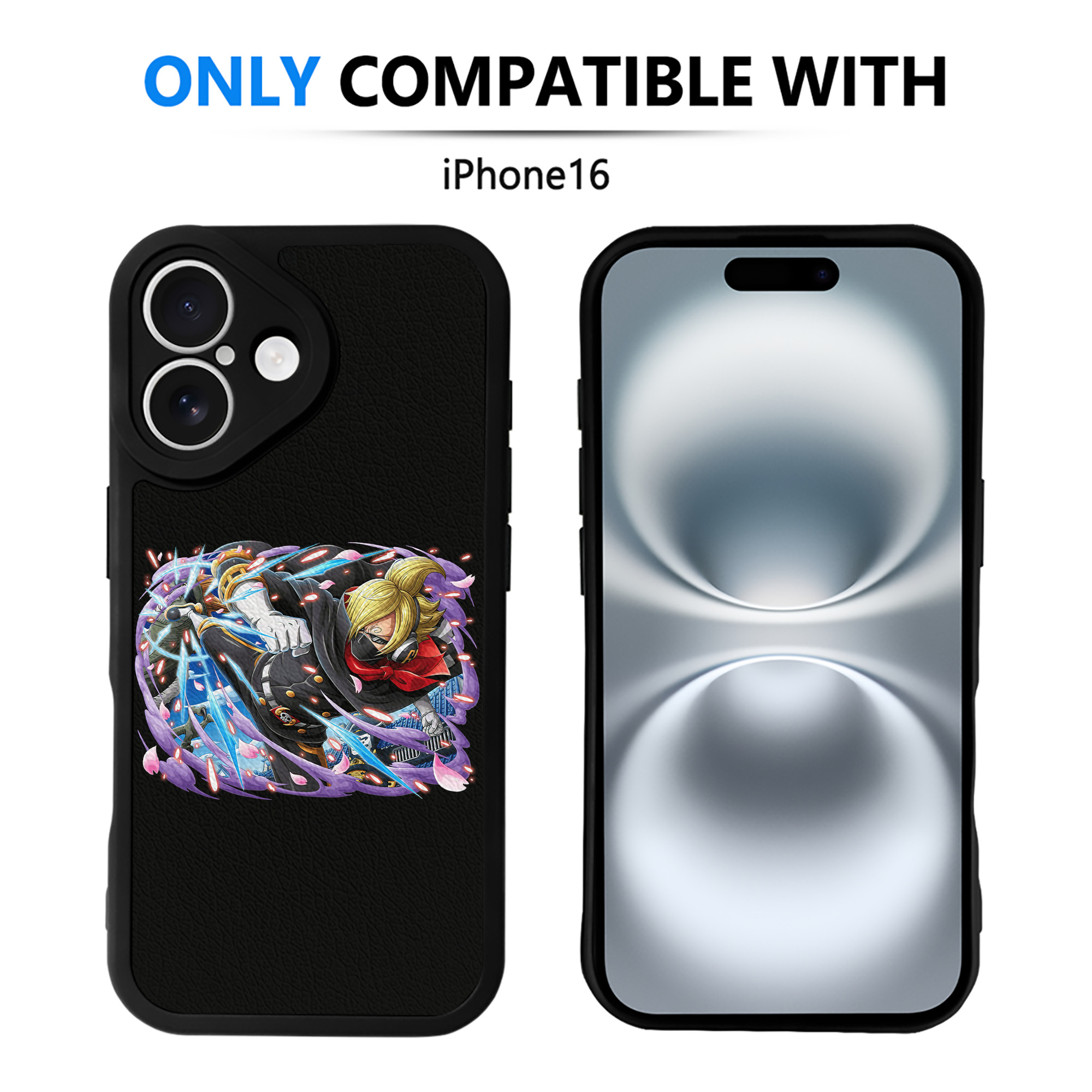 （画像用） ワンピース サンジ ONE PIECE Sanji 【iPhone 16シリーズ対応】シリコンスマホケース（レザー調） 材質：シリコン